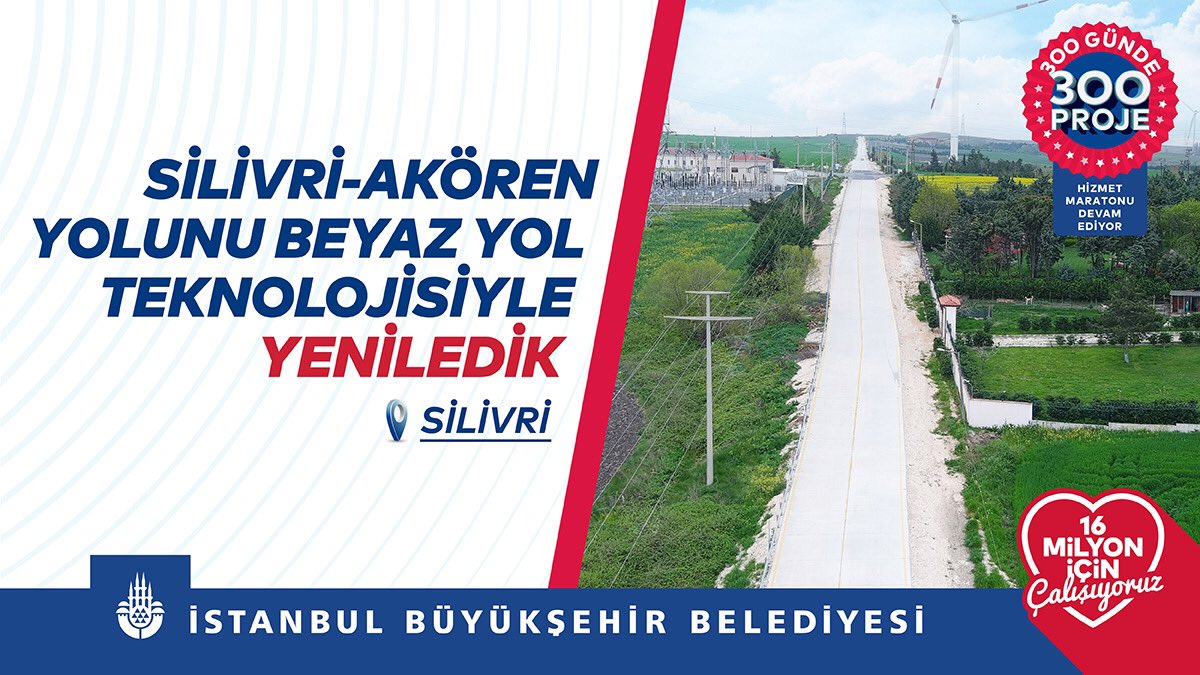 Silivri-Akören Yolunu Beyaz Yol Teknolojisiyle Yeniledik